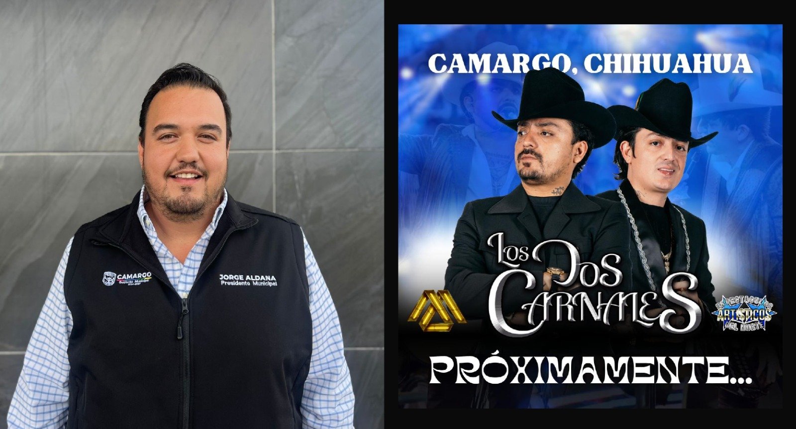 Confirma Jorge Aldana presentación de Los Dos Carnales en la Expo Feria Santa Rosalía 2025
