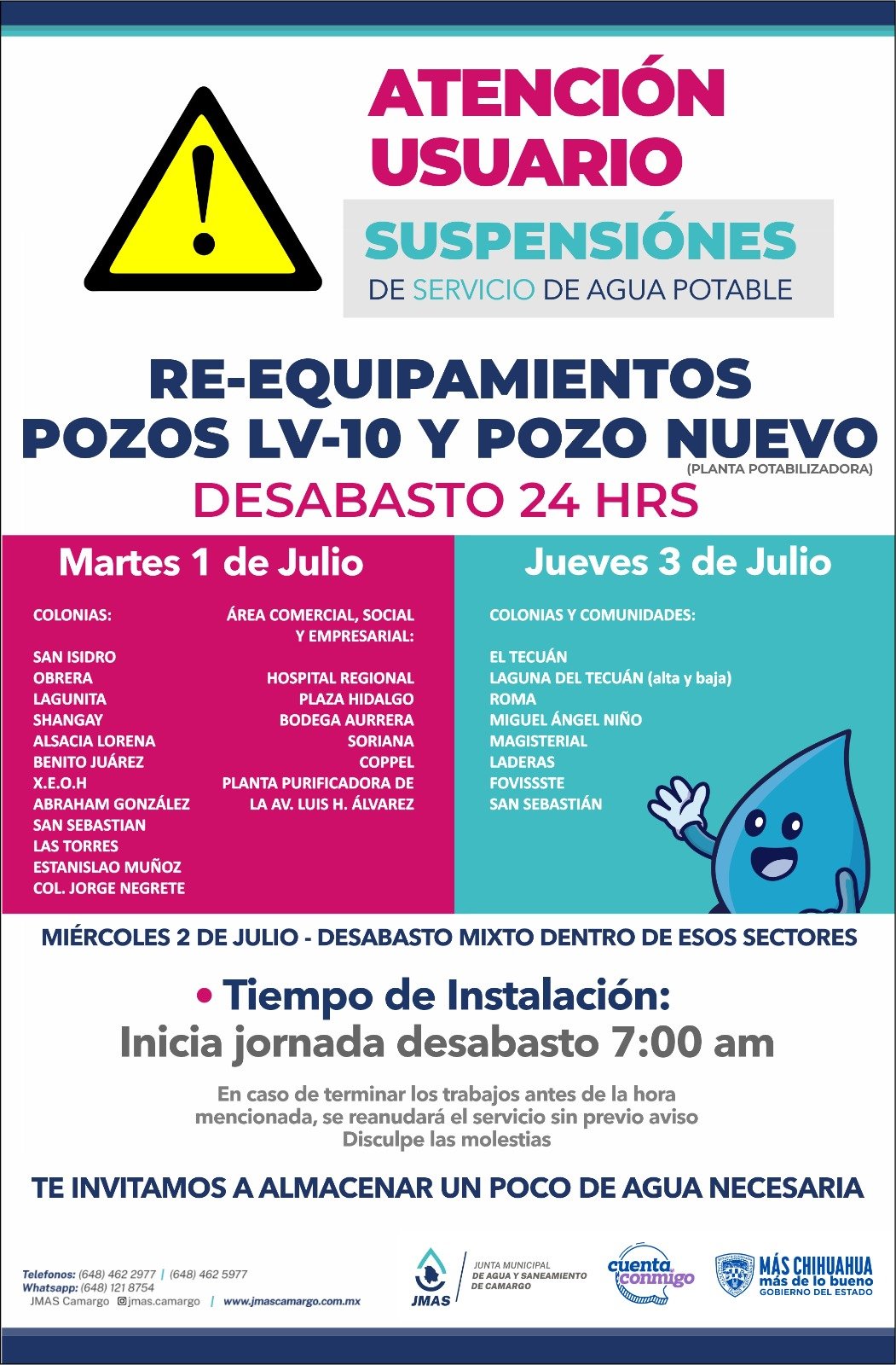 Más de 24 horas sin agua en gran parte de la ciudad: JMAS