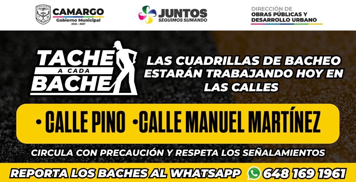 Este lunes, seguimos con el programa “Tache a Cada Bache” en Calle Pino y Calle Manuel Martínez