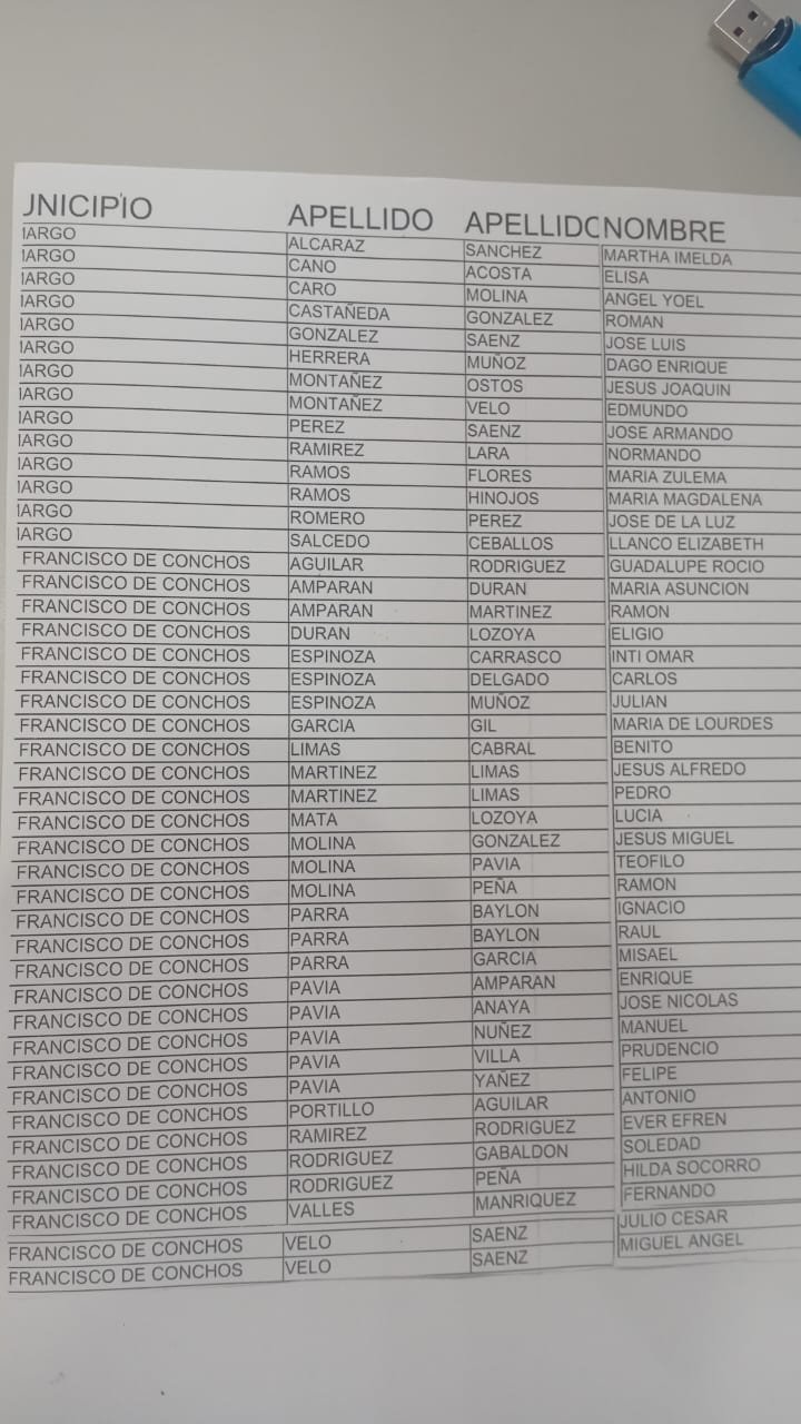 MORENA San Francisco de Conchos presenta lista de productores que recibirán apoyos federales