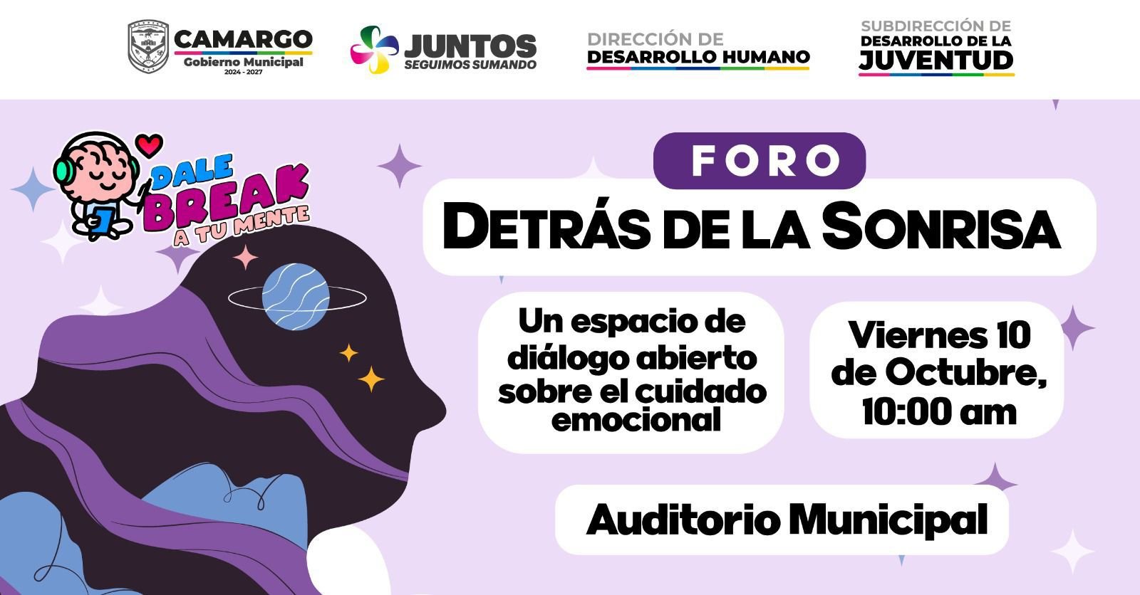 El Gobierno Municipal invita al foro “Detrás de la Sonrisa” para promover la salud emocional entre jóvenes