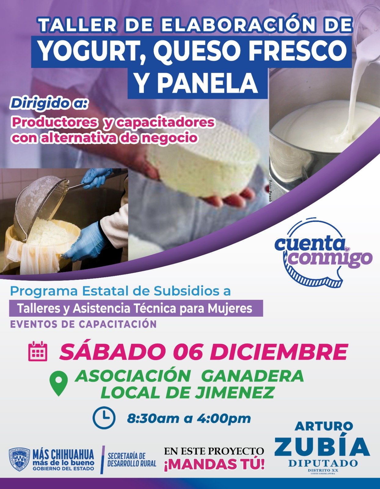 ¡Te invitamos al Taller de Elaboración de Yogurt, Queso Fresco y Panela!