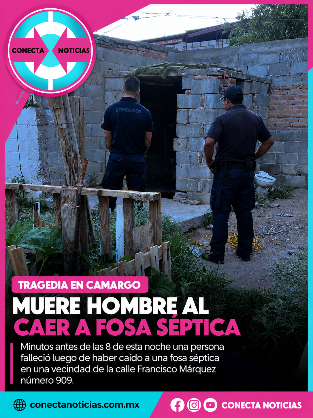 #ÚLTIMAHORA | Tragedia en Camargo: Hombre pierde la vida tras caer a una fosa séptica