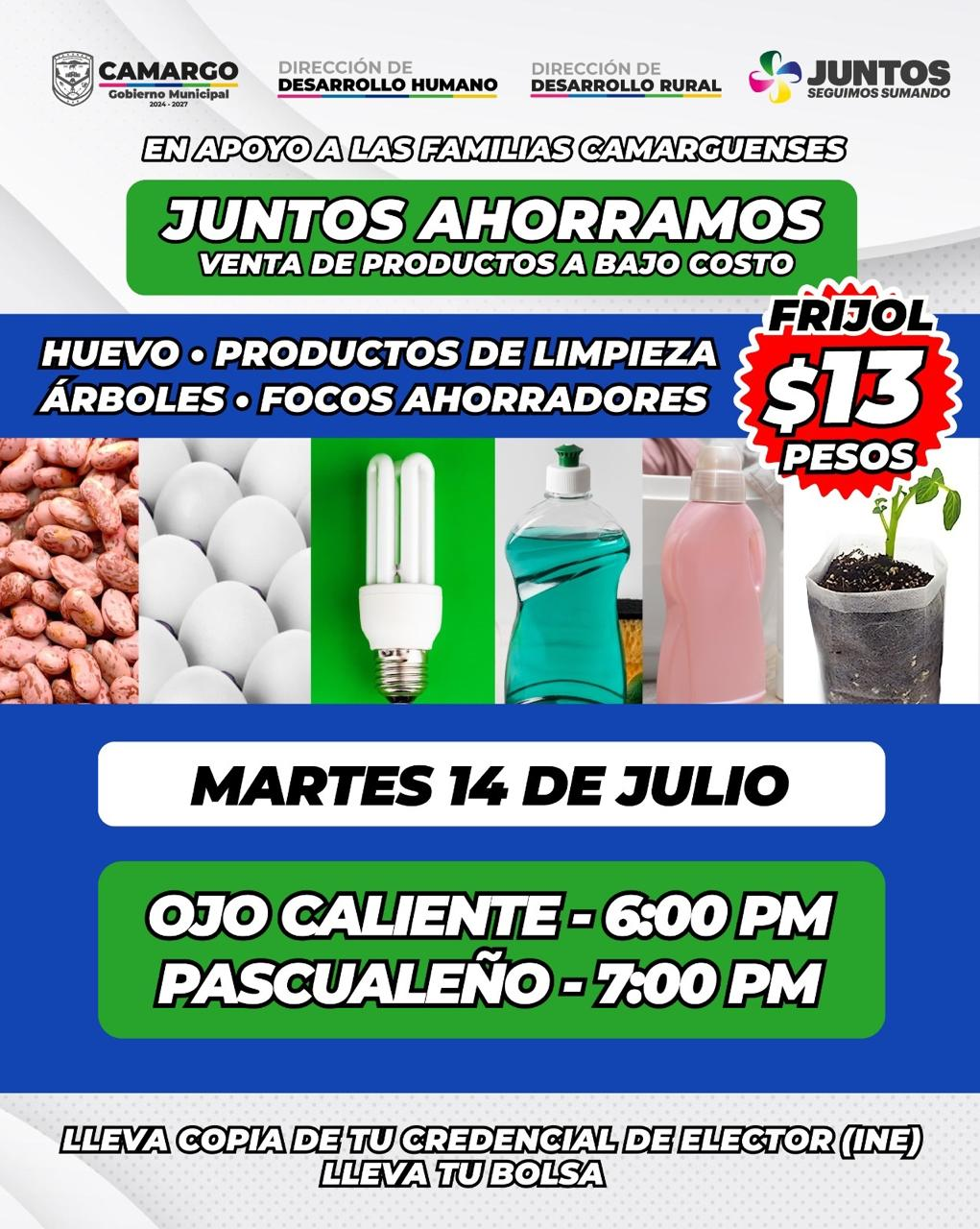 Este martes 14 de julio llega “Juntos Ahorramos” a Ojo Caliente a las 6:00 p. m. y a Pascualeño a las 7:00 p. m.